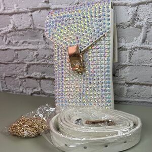 White Rhinestone Crossbody Bag